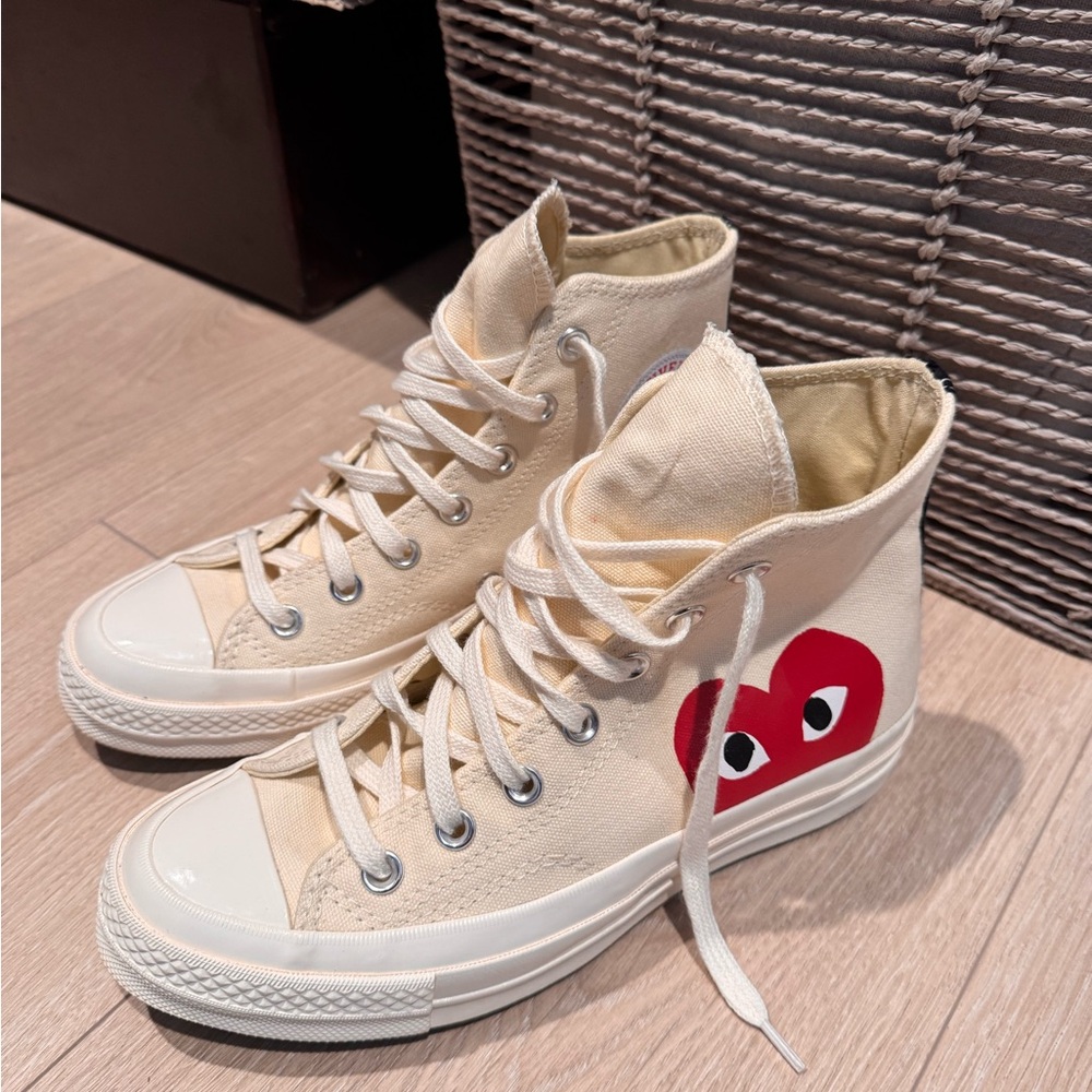 Converse Women's Cream High-Tops Comme des Garçons PLAY